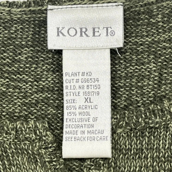 Koret Women’s Floral Wool Blend Embroidery Knit Sweater Green Sz XL Grannycore - Picture 6 of 10